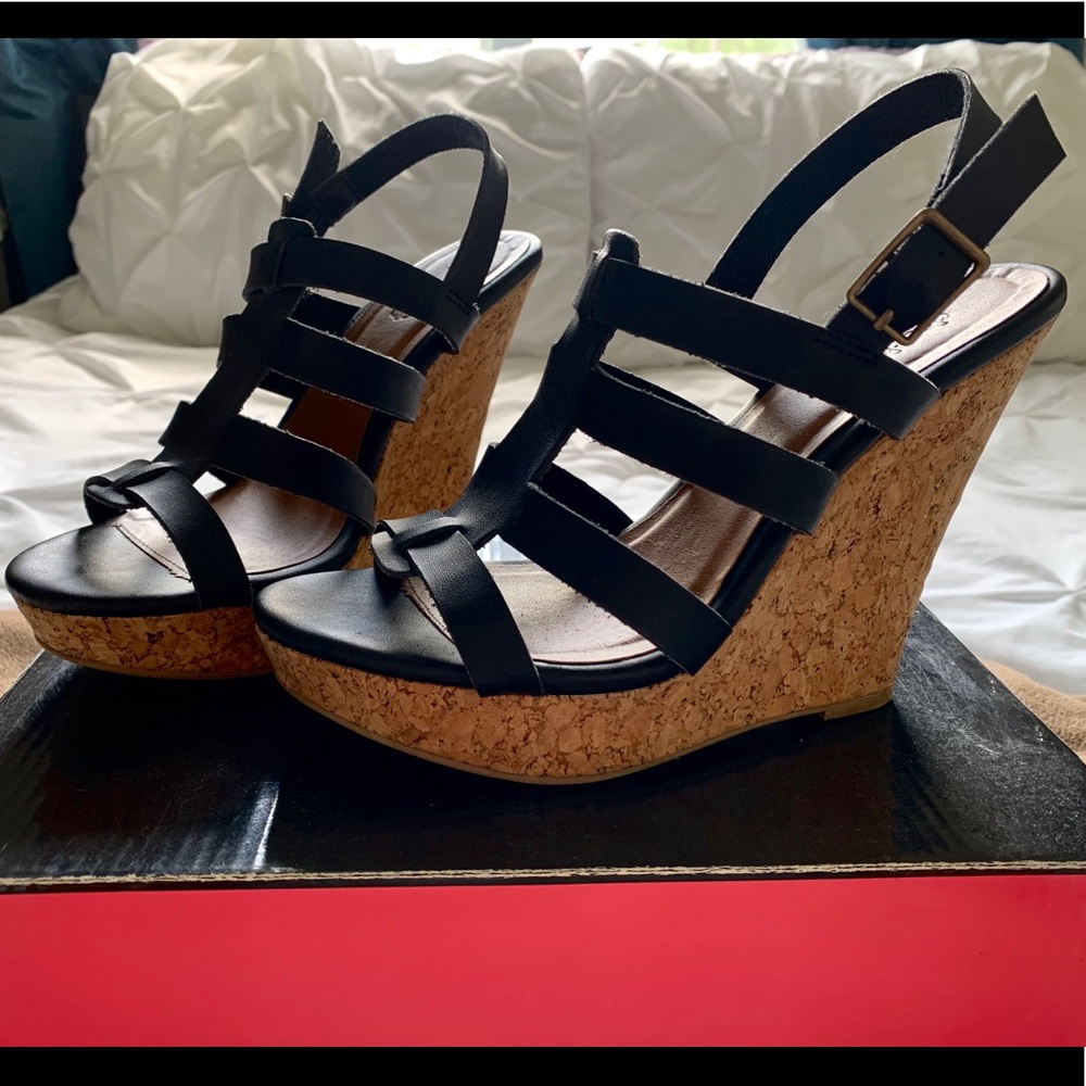 Black Wedge Heels